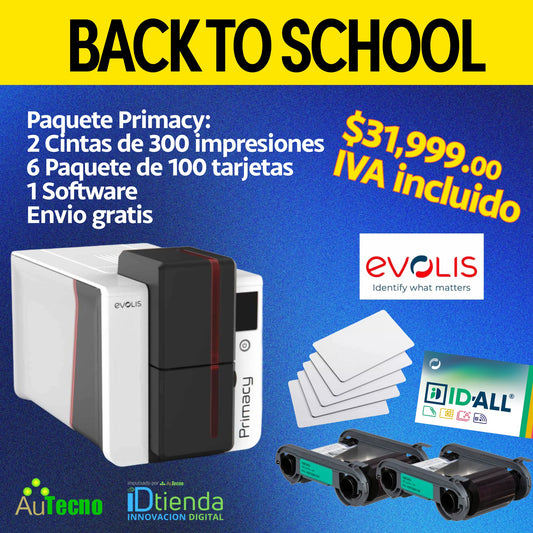 🎓Paquete listo para imprimir: Evolis Primacy 2, ambas caras, para escuelas