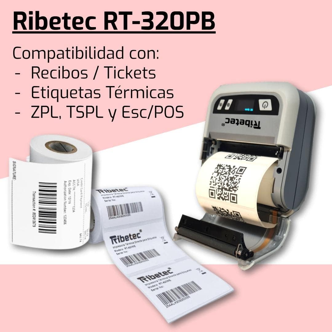Ribetec Rt-320pb Impresora portátil 3" Transferencia directa 203 dpi