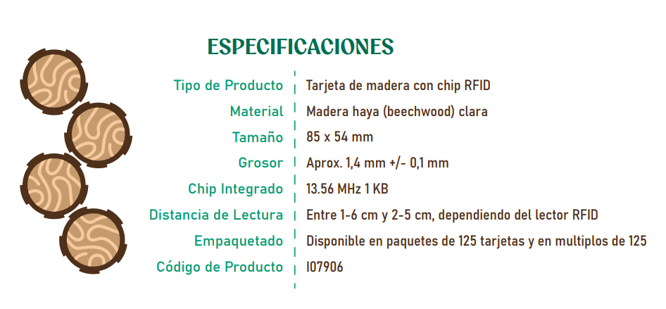 Tarjeta RFID de madera